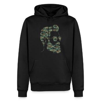 Amant barbe Homme barbu Camo - Sweat à capuche Premium bio Homme - noir - Devant - Nico (187cm)