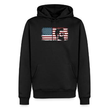 Amant barbe Homme barbu américain - Sweat à capuche Premium bio Homme - noir - Devant - Nico (187cm)