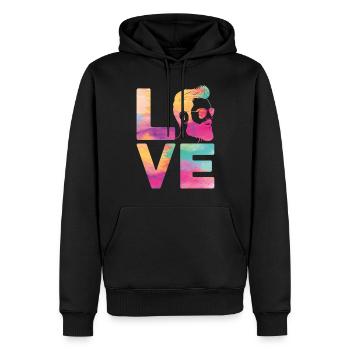 Beard Lover Bearded Man Watercolor - Männer Premium Bio Hoodie - Schwarz - Vorne - Nico (187cm)