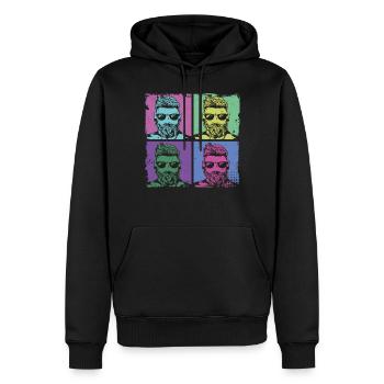 Beard Lover Bearded Man Retro - Männer Premium Bio Hoodie - Schwarz - Vorne - Nico (187cm)