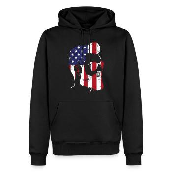 Amant barbe Homme barbu américain - Sweat à capuche Premium bio Homme - noir - Devant - Nico (187cm)