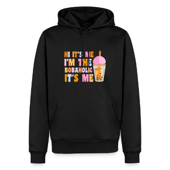 Bubble Tea Drink Pearl Milk Tea Lover Kawaii - Sweat à capuche Premium bio Homme - noir - Devant - Nico (187cm)