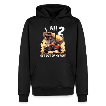 T-Rex Drives Monster Truck I'm 2nd Birthday - Men’s Premium Organic Hoodie - black - Front - Nico (187cm)