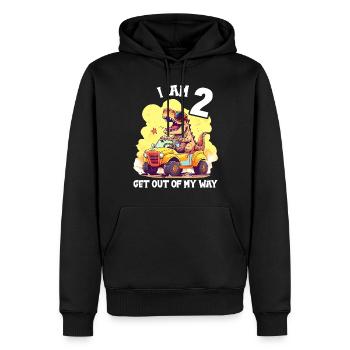 T-Rex Drives Monster Truck I'm 2nd Birthday - Men’s Premium Organic Hoodie - black - Front - Nico (187cm)