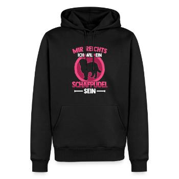 Will ein Schafpudel sein Hütepudel - Männer Premium Bio Hoodie - Schwarz - Vorne - Nico (187cm)