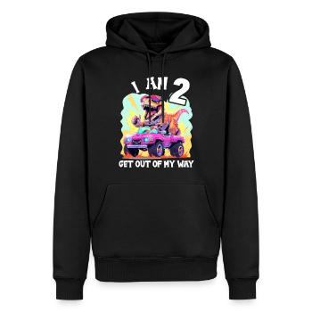 T-Rex Drives Monster Truck I'm 2nd Birthday - Men’s Premium Organic Hoodie - black - Front - Nico (187cm)