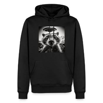 Lustig Erschrecktes Waschbär Selfie UFO Alien - Männer Premium Bio Hoodie - Schwarz - Vorne - Nico (187cm)