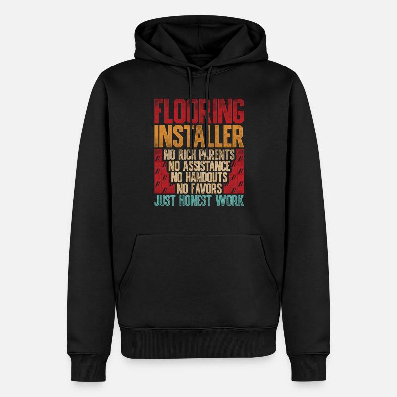Bodenleger Fliesenleger Estrichleger - Männer Premium Bio Hoodie - Schwarz