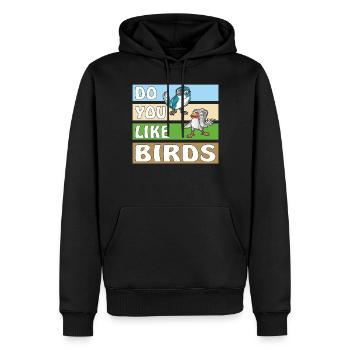 AIMEZ-VOUS LES OISEAUX - Sweat à capuche Premium bio Homme - noir - Devant - Nico (187cm)