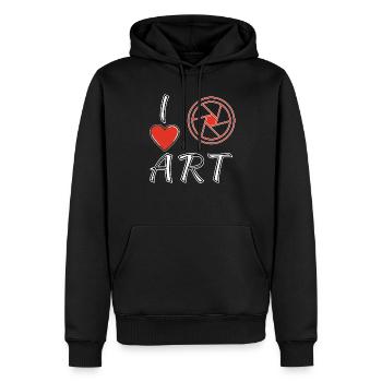 J’ADORE ART PHOTO APERTURE - Sweat à capuche Premium bio Homme - noir - Devant - Nico (187cm)
