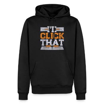 Bodenleger Fliesenleger I'd Click That - Männer Premium Bio Hoodie - Schwarz - Vorne - Nico (187cm)