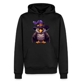 Chapeau de sorcière aigle. Drôle de costume d’Halloween pour - Sweat à capuche Premium bio Homme - noir - Devant - Nico (187cm)