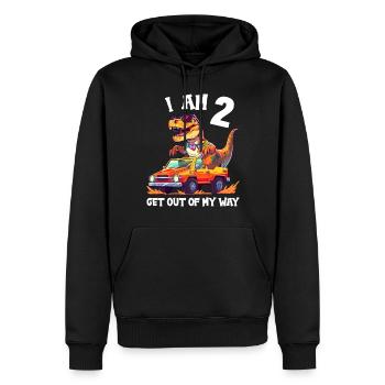 T-Rex Drives Monster Truck I'm 2nd Birthday - Men’s Premium Organic Hoodie - black - Front - Nico (187cm)
