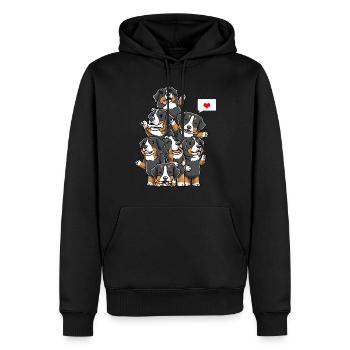 Bouvier Bernois Chien de Bouvier Bernois - Sweat à capuche Premium bio Homme - noir - Devant - Nico (187cm)
