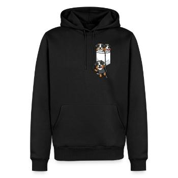Berner Sennenhund Hund Bouvier Bernois In Tasche - Männer Premium Bio Hoodie - Schwarz - Vorne - Nico (187cm)