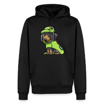 Chien teckel en costume de dinosaure Chien Beistzer - Sweat à capuche Premium bio Homme - noir - Devant - Nico (187cm)
