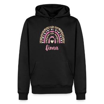 Fiona Regenbogen Name Geburtstag Fiona - Männer Premium Bio Hoodie - Schwarz - Vorne - Nico (187cm)