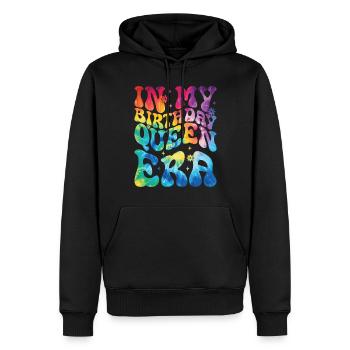 Anniversaire Queen Groovy Flower Party Famille - Sweat à capuche Premium bio Homme - noir - Devant - Nico (187cm)