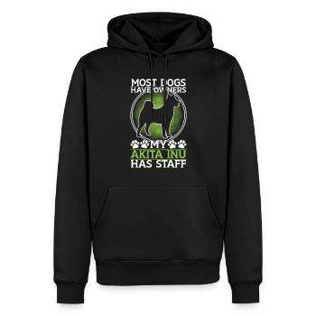 Akita Inu a du personnel japonais Akita Inu - Sweat à capuche Premium bio Homme - noir - Devant - Nico (187cm)