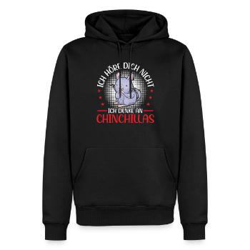 Denke an Chinchilla Nagetier Wollmaus - Männer Premium Bio Hoodie - Schwarz - Vorne - Nico (187cm)