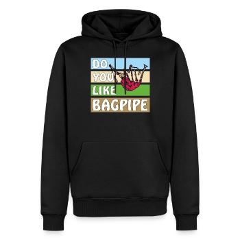 DO YOU LIKE BAGPIPE - Men’s Premium Organic Hoodie - black - Front - Nico (187cm)