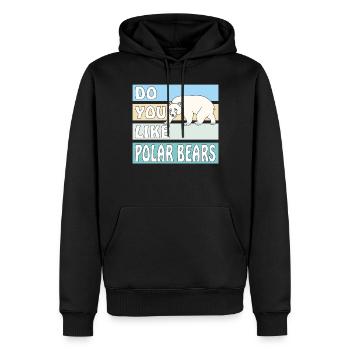 DO YOU LIKE POLAR BEARS - Männer Premium Bio Hoodie - Schwarz - Vorne - Nico (187cm)