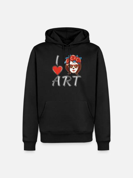 I LOVE ART MUERTOS - Men’s Premium Organic Hoodie - black
