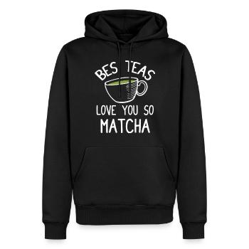 Grüntee-Liebhaber Japanischer Matcha-Latte-Drink - Männer Premium Bio Hoodie - Schwarz - Vorne - Nico (187cm)