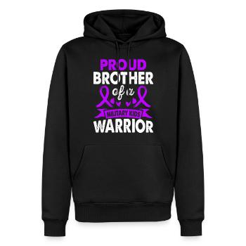 Bruder Des Militärs Kinder Kriegerbewusstsein Lila - Männer Premium Bio Hoodie - Schwarz - Vorne - Nico (187cm)