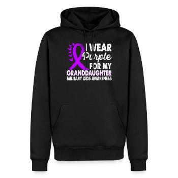 Portez du violet pour la petite-fille Mois de la conscience - Sweat à capuche Premium bio Homme - noir - Devant - Nico (187cm)
