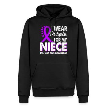Portez du violet pour les nièces Enfants militaires - Sweat à capuche Premium bio Homme - noir - Devant - Nico (187cm)