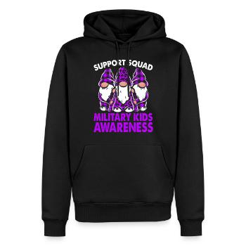 Support Squad Military Kids Awareness Month Lila - Männer Premium Bio Hoodie - Schwarz - Vorne - Nico (187cm)