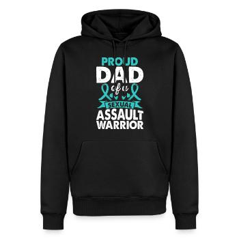 Father of the sexual assault Warrior Awareness - Men’s Premium Organic Hoodie - black - Front - Nico (187cm)