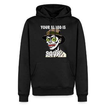 HALLOWEEN YOUR BLOOD IS SOUR - Männer Premium Bio Hoodie - Schwarz - Vorne - Nico (187cm)