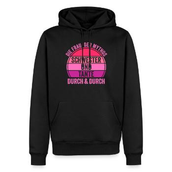 Schwester und Tante - Männer Premium Bio Hoodie - Schwarz - Vorne - Nico (187cm)