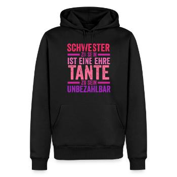 Schwester und Tante - Männer Premium Bio Hoodie - Schwarz - Vorne - Nico (187cm)