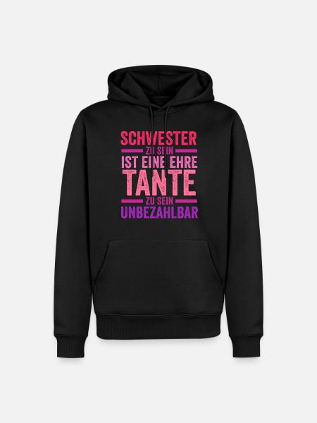 Schwester und Tante - Männer Premium Bio Hoodie - Schwarz
