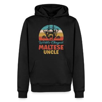Cadeaux de propriétaire maltais - Sweat à capuche Premium bio Homme - noir - Devant - Nico (187cm)