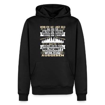 Holzschnitzer Holzschnitzerei - Männer Premium Bio Hoodie - Schwarz - Vorne - Nico (187cm)