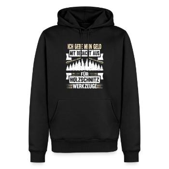 Holzschnitzer Holzschnitzerei - Männer Premium Bio Hoodie - Schwarz - Vorne - Nico (187cm)