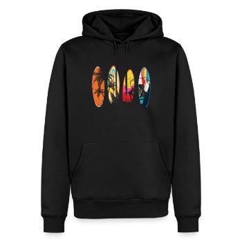 Vintage Surfer Retro Surfing Beach Surf - Männer Premium Bio Hoodie - Schwarz - Vorne - Nico (187cm)