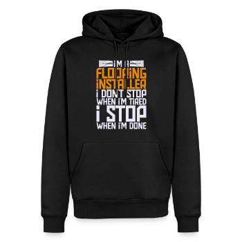 Bodenleger Fliesenleger Estrichleger - Männer Premium Bio Hoodie - Schwarz - Vorne - Nico (187cm)