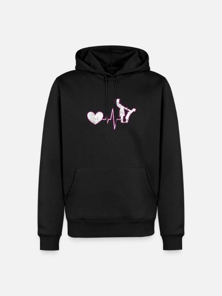 Mutter Kind Herzschlag - Männer Premium Bio Hoodie - Schwarz