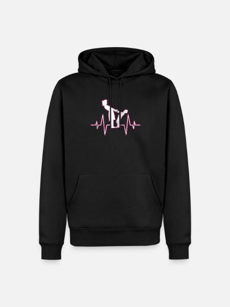 Mutter Kind Herzschlag - Männer Premium Bio Hoodie - Schwarz