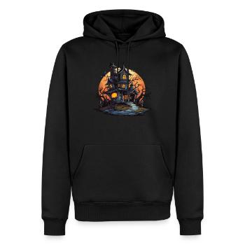 Costume d’Halloween cool - Château effrayant - Sweat à capuche Premium bio Homme - noir - Devant - Nico (187cm)