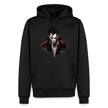 Costume d’Halloween cool - Vampire effrayant - Sweat à capuche Premium bio Homme - noir - Devant - Nico (187cm)