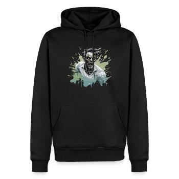 Cooles Halloween -Kostüm - Gruseliger Zombie - Männer Premium Bio Hoodie - Schwarz - Vorne - Nico (187cm)