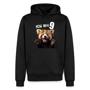 9 Jahre Kleiner Roter Panda Pandas 9. Geburtstag - Männer Premium Bio Hoodie - Schwarz - Vorne - Nico (187cm)
