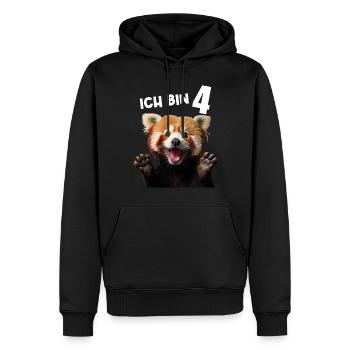 4 Jahre Kleiner Roter Panda Pandas 4. Geburtstag - Männer Premium Bio Hoodie - Schwarz - Vorne - Nico (187cm)