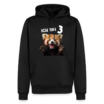 3 Jahre Kleiner Roter Panda Pandas 3. Geburtstag - Männer Premium Bio Hoodie - Schwarz - Vorne - Nico (187cm)